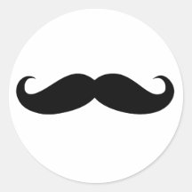 Déguisement de moustache drôle autocollants ronds