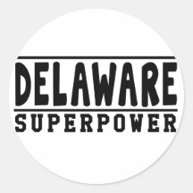 Delaware Superpower Designs Round Stickers