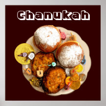 Délicatesses et Gelt de Chanukah Posters
