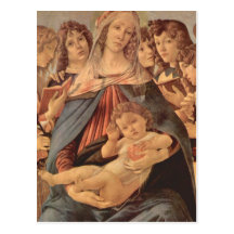 Della Melagrana de Madonna par Botticelli Cartes Postales