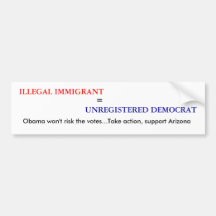 DEM ILLÉGAL D'IMMIGRANT=UNREGISTERED AUTOCOLLANTS POUR VOITURE