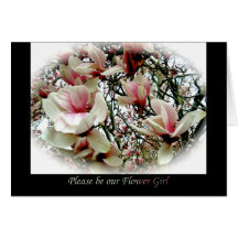 Demande de demoiselle de honneur d'arbre de tulipe cartes de vœux