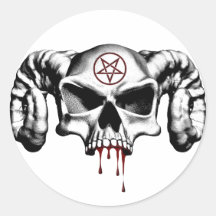 Demi de crâne de diable autocollant