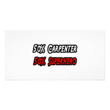 Demi de super héros de demi de charpentier cartes de vœux avec photo