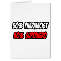 Demi de super héros de pharmacien… à moitié carte de vœux