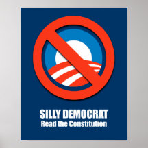 Démocrate idiot, a lu la constitution affiche