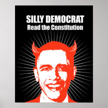 Démocrate idiot, a lu la constitution affiche