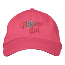 Demoiselle de honneur florale - rose casquettes de baseball brodées