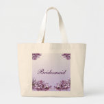 Demoiselle d'honneur lilas de mariage sac en toile