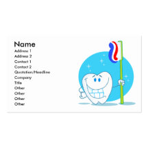 Dent de sourire heureuse avec la brosse à dents modèle de carte de visite