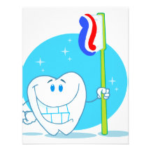 Dent de sourire heureuse avec la brosse à dents invitations personnalisées