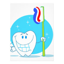 Dent de sourire heureuse avec la brosse à dents cartons d'invitation personnalisés