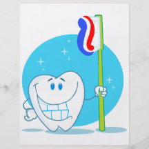 Dent de sourire heureuse avec la brosse à dents prospectus