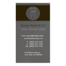 Dent grise minimaliste cartes de visite professionnelles