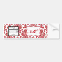 Dentelle blanche cramoisie rouge de damassé d'étiq adhésif pour voiture