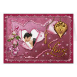 Dentelle d'amour et coeurs - personnaliser carte de vœux