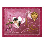 Dentelle d'amour et coeurs - personnaliser cartes postales
