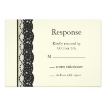 Dentelle française RSVP (ivoire) Carton D'invitation