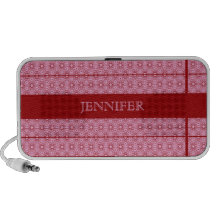 dentelle rose personnalisée de sucrerie de coton s haut-parleurs ordinateur portable