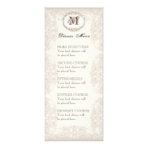 Dentelle vintage de Taupe - menu ou faire-part de 