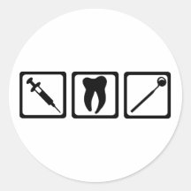 Dentiste Autocollant Rond
