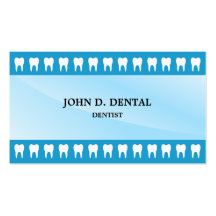 Dentiste bleu, carte de visite dentaire avec des d