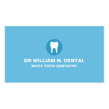 Dentiste, carte de visite bleu dentaire avec le lo