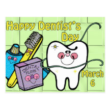 Dentiste jour 6 mars carte postale