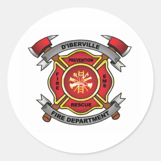 DÉPARTEMENT DU FEU DE D'IBERVILLE AUTOCOLLANT ROND