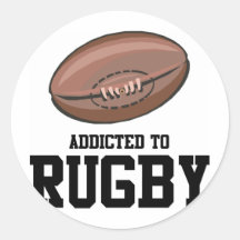 Dépendant au rugby autocollants ronds