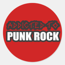 dépendant aux filles de types de musique de punk r autocollants ronds