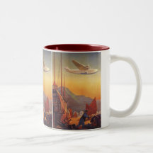 Déplacement plat vintage des vacances dans l'Orien Mug À Café