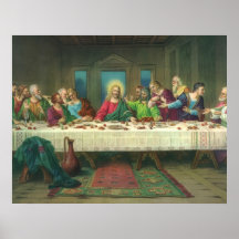 Dernier dîner vintage avec le Jésus-Christ et les  Affiche