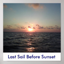 Dernière voile avant coucher du soleil posters