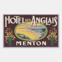 DES Anglais (Menton France) d'hôtel Autocollants