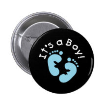 Des empreintes de pas bleues c'est un garçon badge avec épingle