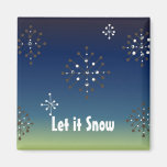 Des flocons de neige - laissez-le neiger aimants