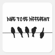 Des oiseaux sur un fil - osez être différent adhésifs