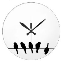 Des oiseaux sur un fil - osez être différent horloges murales