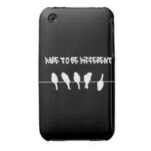 Des oiseaux sur un fil - osez être différent (le n coque iPhone 3 Case-Mate