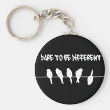 Des oiseaux sur un fil - osez être différent (le n porte-clefs