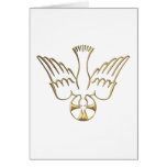 Descente d'or du symbole de Saint-Esprit Cartes De Vœux