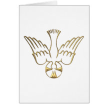 Descente d'or du symbole de Saint-Esprit Cartes De Vœux