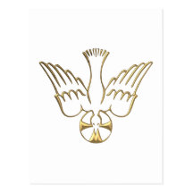 Descente d'or du symbole de Saint-Esprit Carte Postale
