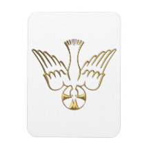 Descente d'or du symbole de Saint-Esprit Magnets En Rectangle
