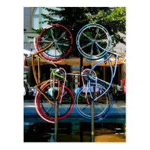 Description Robert Rauschenberg montant des vélos, Cartes Postales