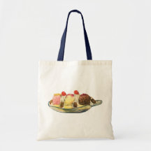 Dessert vintage ; Banana split avec des cerises Sacs De Toile