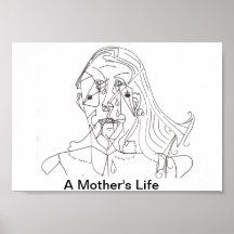 Dessin abstrait de visage posters