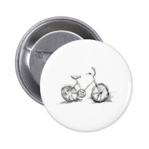 Dessin artistique mignon de vélo pin's