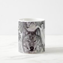 Dessin au crayon de Wolfe d'automne Tasse À Café